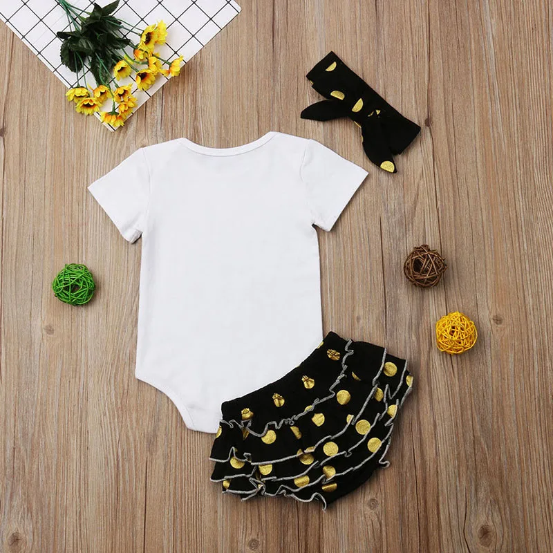 Made With Love Phrase Bodysuit Polka Dot Ruffle Dress with Headband - Image 2