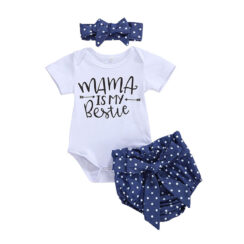 Baby Mama is My Bestie Onesie & Dotted Bloomers Outfit