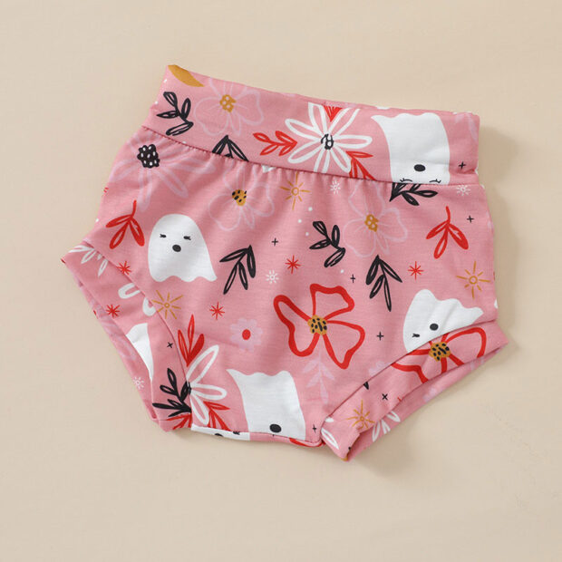 Mama's Little Boo Onesie & Matching Shorts & Ribbon Headband Short Sleeve Halloween Outfit - Image 4