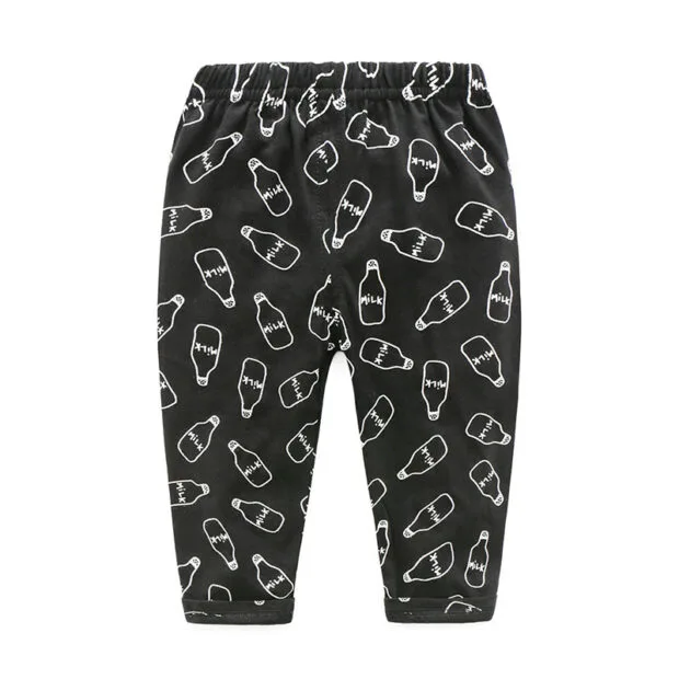 Milk Feeding Bottle Print Long Sleeves Shirt Pullover Pants - Image 7