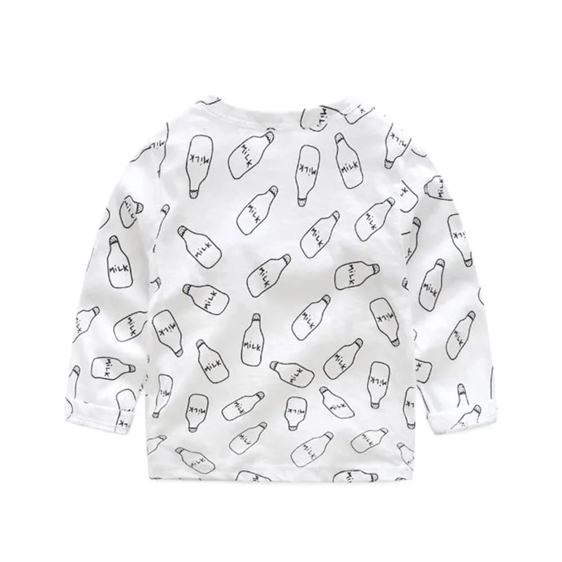 Milk Feeding Bottle Print Long Sleeves Shirt Pullover Pants - Image 3
