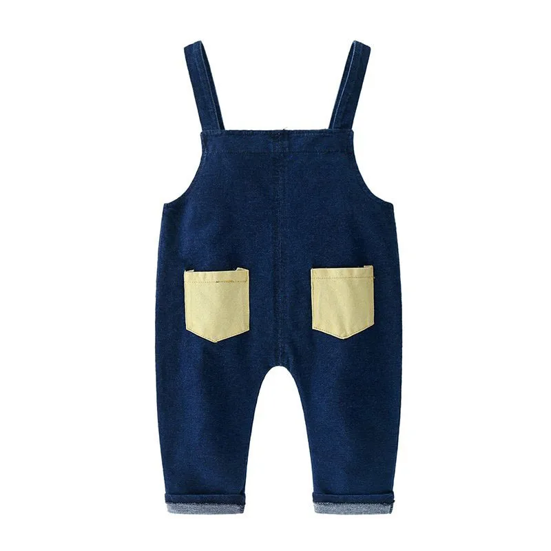 Baby Milk Bottle Print Denim Overall Pants for Boys & Girls - Image 2