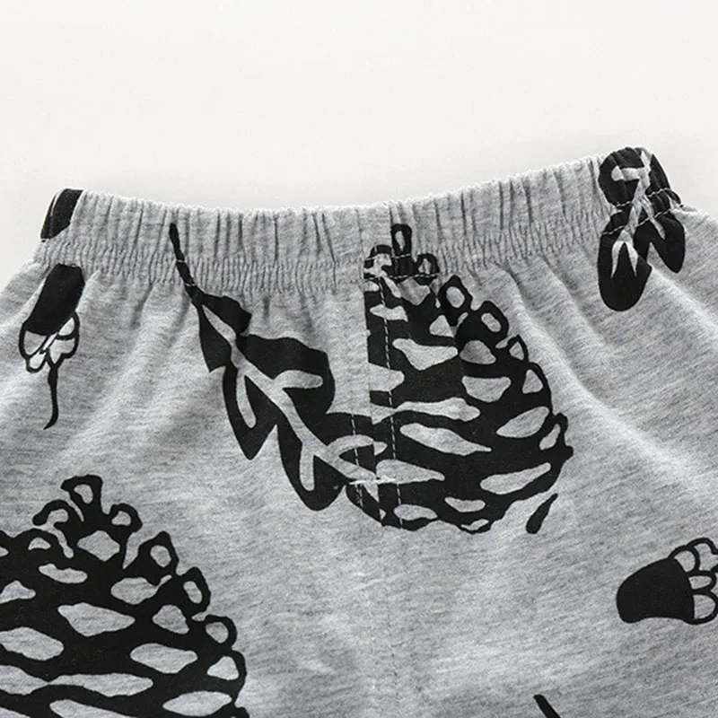 Long Sleeves "Milk" Shirt Pinecone Print Pullover Pants - Image 10