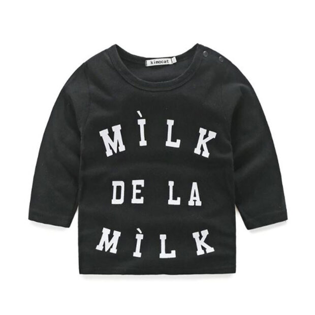 Long Sleeves "Milk" Shirt Pinecone Print Pullover Pants - Image 2