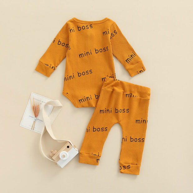 Baby Mini Boss Pajamas with Onesie & Pants