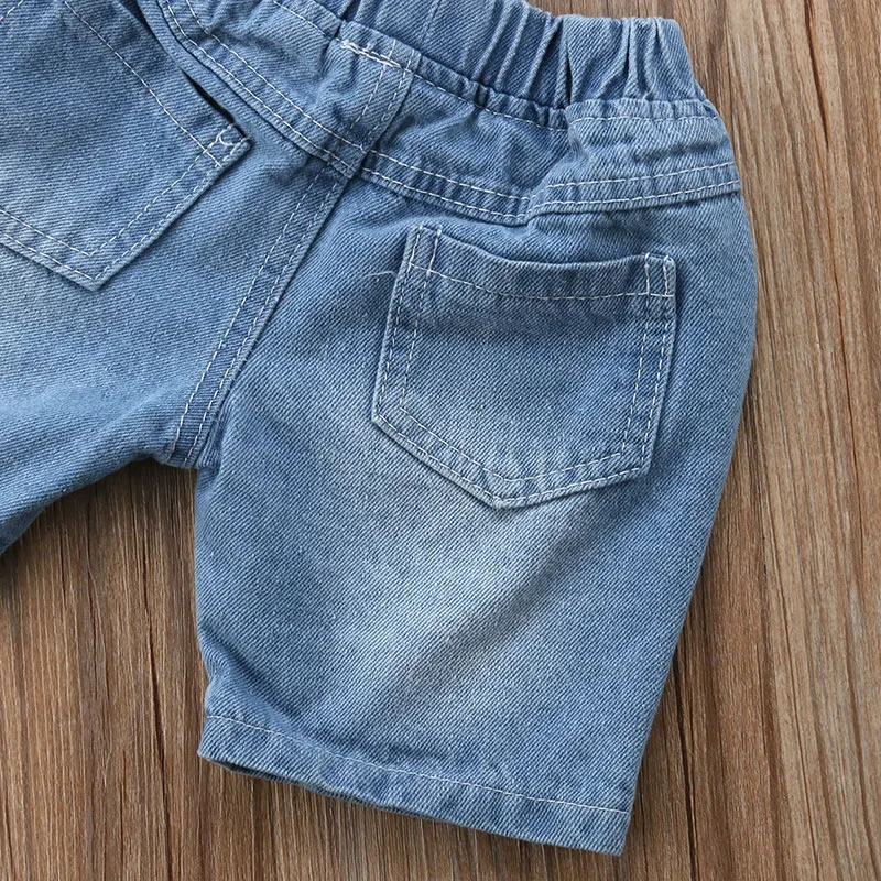 Baby Boy Mini Boss Letter Print Hoodie Tank Top & Ripped Denim Shorts - Image 5