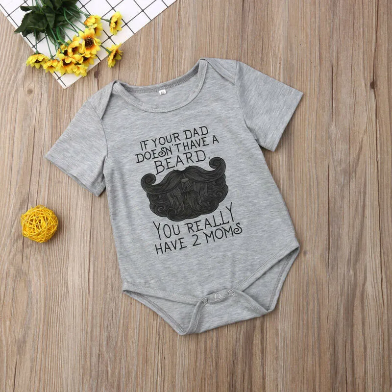 Baby Funny Mom Dad Quote Onesie Short Sleeve Bodysuit - Image 2