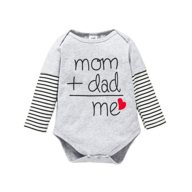 Funny Saying Mom Plus Dad Equals Me Onesie Long Sleeve