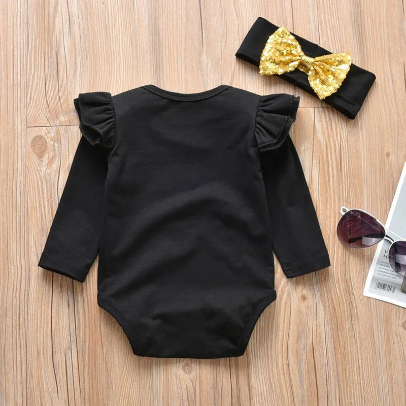Baby Mommy Bestie Text Print Onesie Short Sleeve Bodysuit, Ribbon Bow Headband 2 pcs Set - Image 2