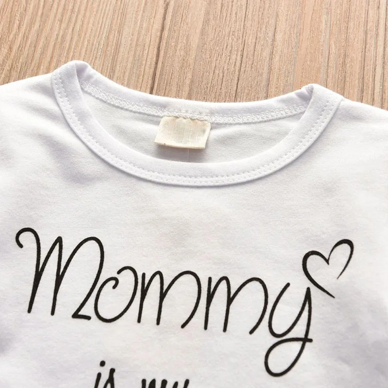 Baby Mommy Idol Text T-Shirt, Elastic Pants, Ribbon Headband 3pcs Outfit - Image 3
