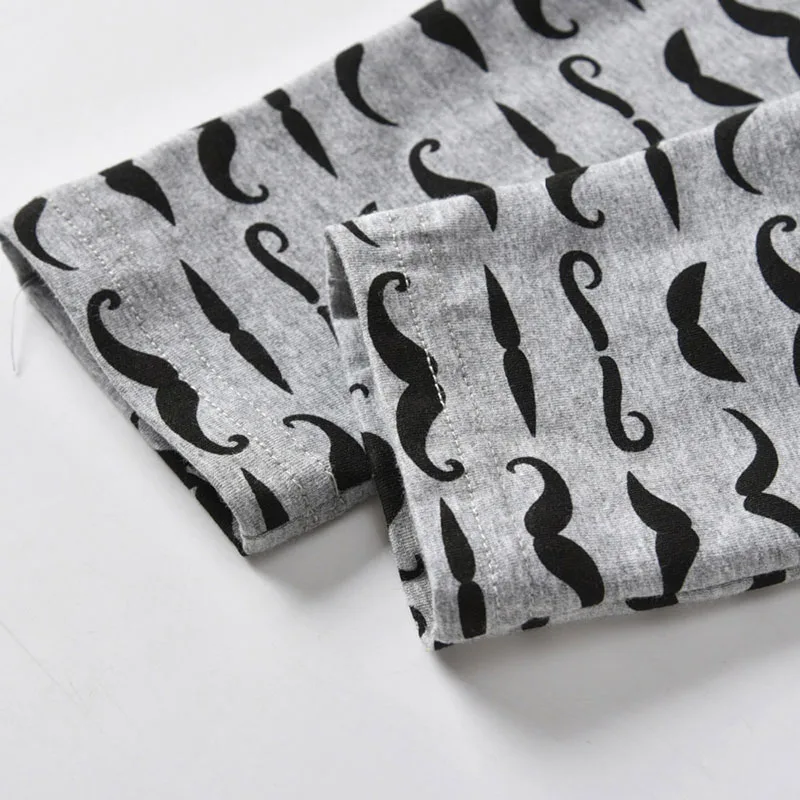 Mommy's Little Man Bodysuit Romper Mustache Print Sweatpants with Beanie Hat - Image 9