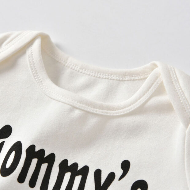 Mommy's Little Man Bodysuit Romper Mustache Print Sweatpants with Beanie Hat - Image 2