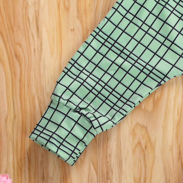 Funny Saying Sweatshirt Mommy Says No Dating & Checker Pants Outfit - Image 5