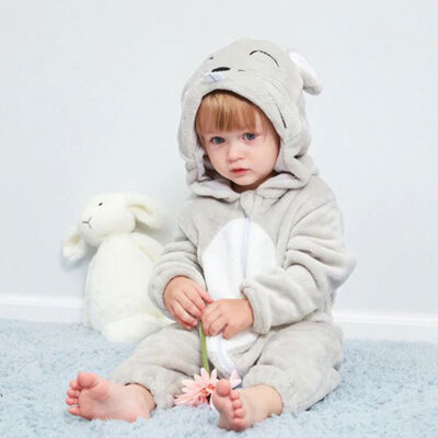 Baby Animal Mouse Dressup One Piece Zipper Jumpsuit Coverall for Boys & Girls