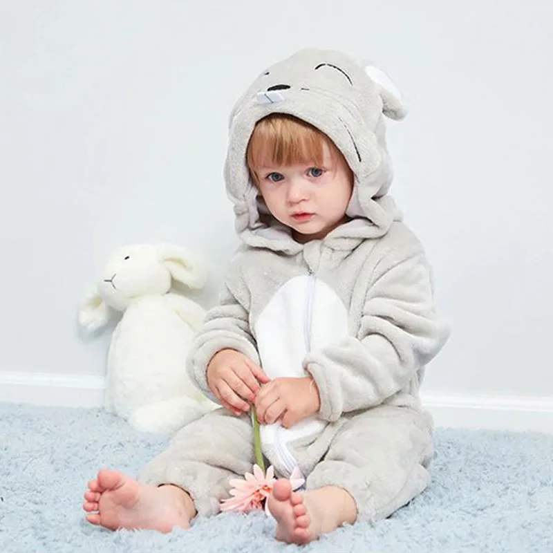 Baby Animal Mouse Dressup One Piece Zipper Jumpsuit Coverall for Boys & Girls