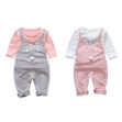 Mouse Print Overalls with Pom Pom Nose & Matching Shirt Long Sleeve