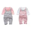 Mouse Print Overalls with Pom Pom Nose & Matching Shirt Long Sleeve