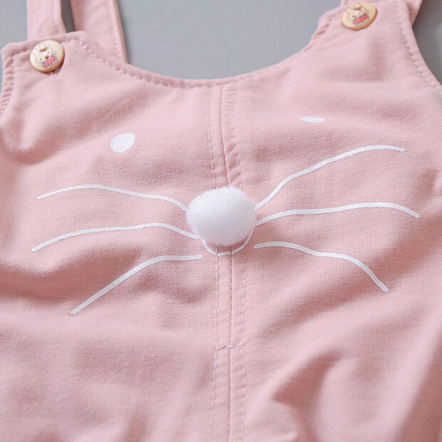 Mouse Print Overalls with Pom Pom Nose & Matching Shirt Long Sleeve - Image 5