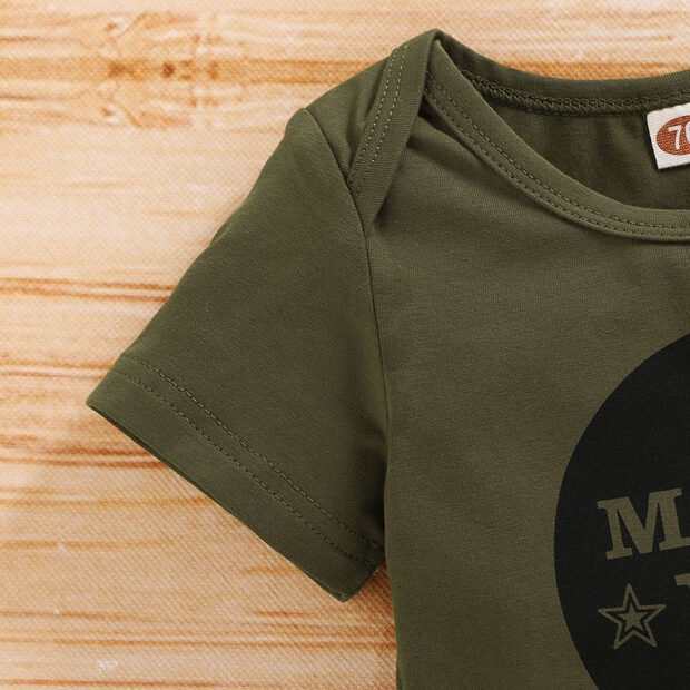 Baby Mummy's Boy Print T-Shirt, Camouflage Pants, Beanie Hat 3 pcs Outfit - Image 3