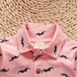 Baby Mustache Print Button Up Shirt & Pants Set