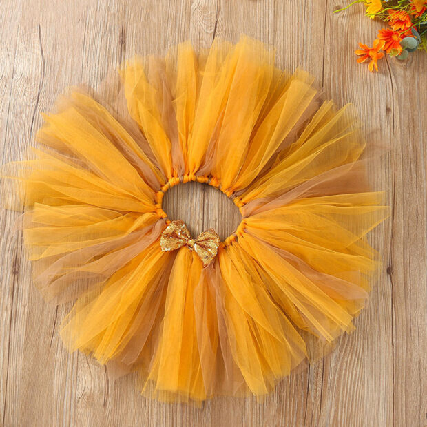My First Thanksgiving Onesie Long Sleeve & Ribbon Bow Tutu Skirt - Image 6
