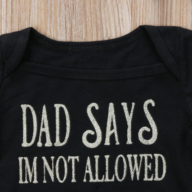 Not Allow to Date Quote Bodysuit Panther Ribbon Headband - Image 3