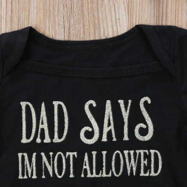 Not Allow to Date Quote Bodysuit Panther Ribbon Headband - Image 3