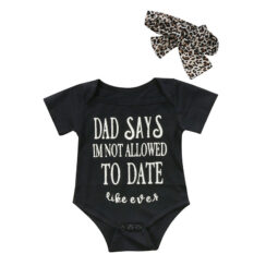 Not Allow to Date Quote Bodysuit Panther Ribbon Headband