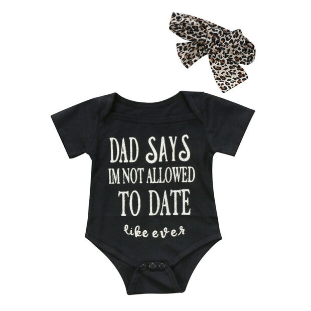 Not Allow to Date Quote Bodysuit Panther Ribbon Headband