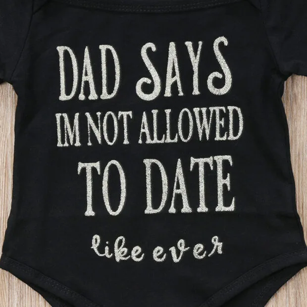 Not Allow to Date Quote Bodysuit Panther Ribbon Headband - Image 4