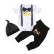 Baby Number One Print Suspender Onesie