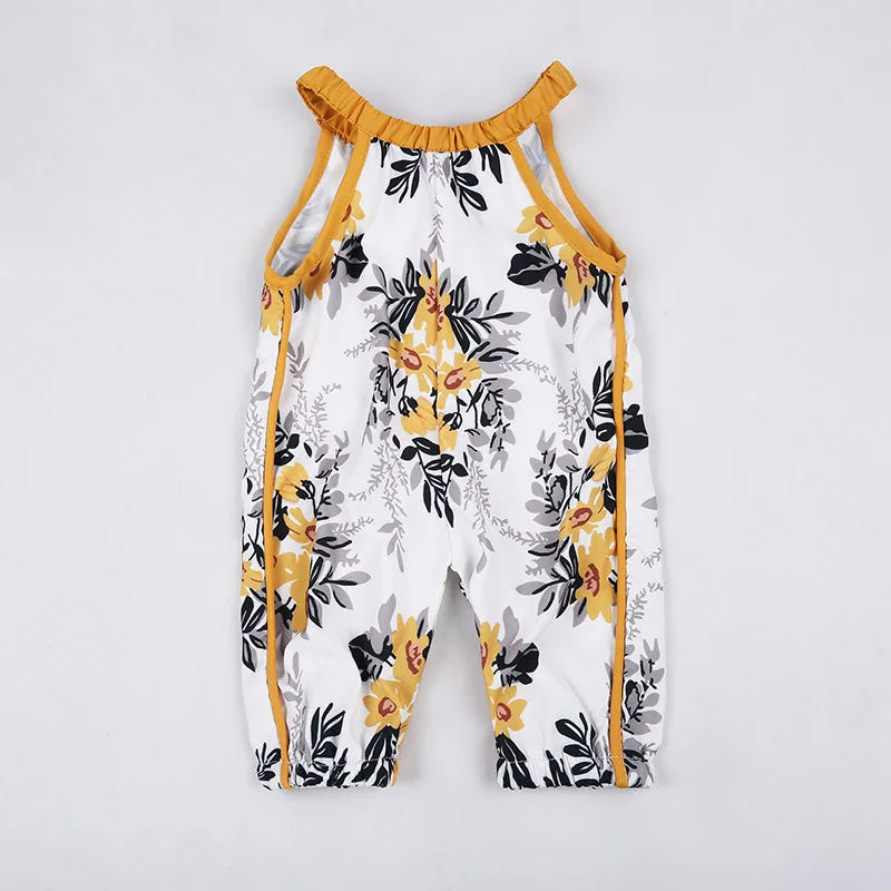 Sunflower One-Piece Shoulder Strap Romper Bodysuit Blouse