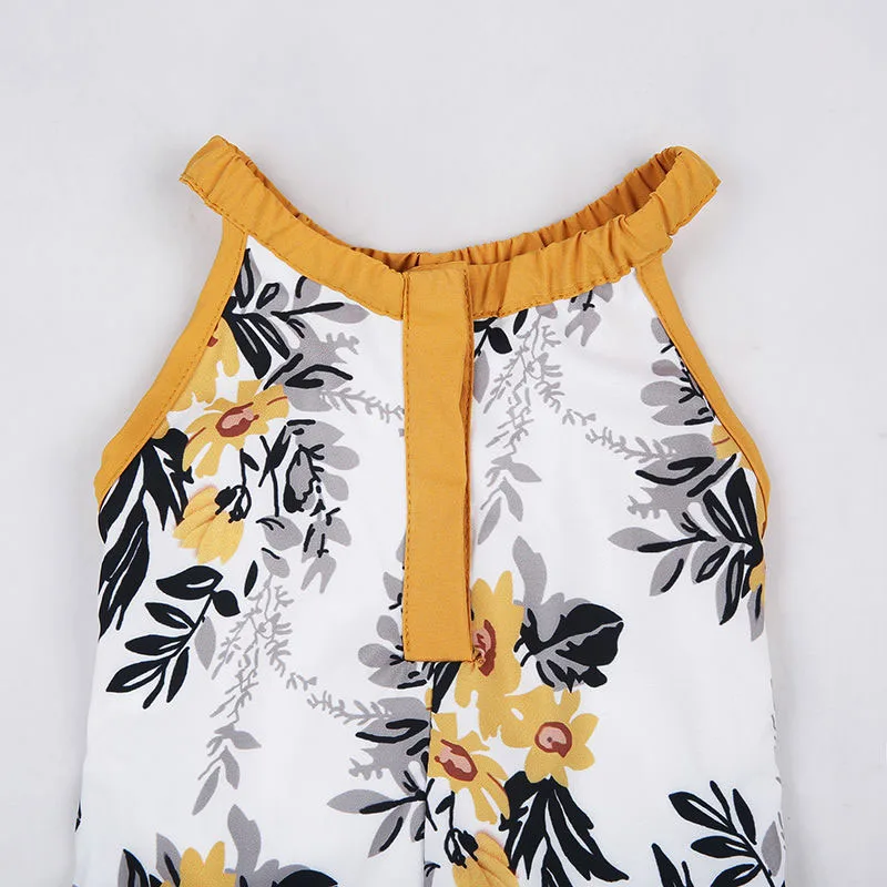 Sunflower One-Piece Shoulder Strap Romper Bodysuit Blouse - Image 3