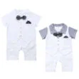 One Piece Suit Romper with Bow Tie & Vest Short Sleeve