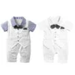 One-Piece Suit Romper with Bow Tie & Vest Short Sleeve