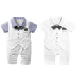One-Piece Suit Romper with Bow Tie & Vest Short Sleeve