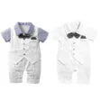 One-Piece Suit Romper with Bow Tie & Vest Short Sleeve