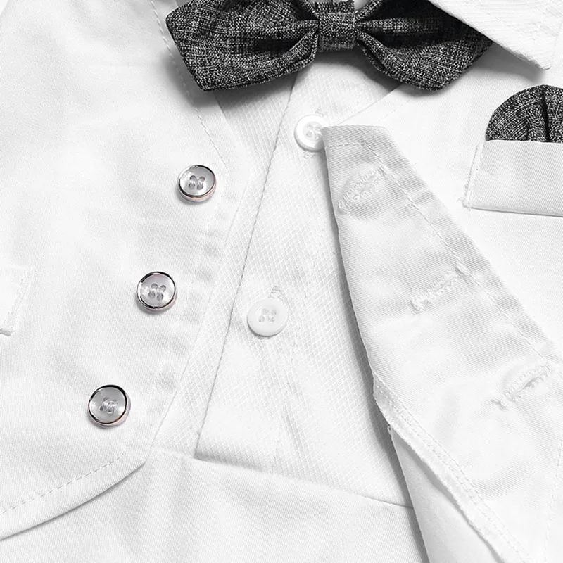 One-Piece Suit Romper with Bow Tie & Vest Short Sleeve - Image 4