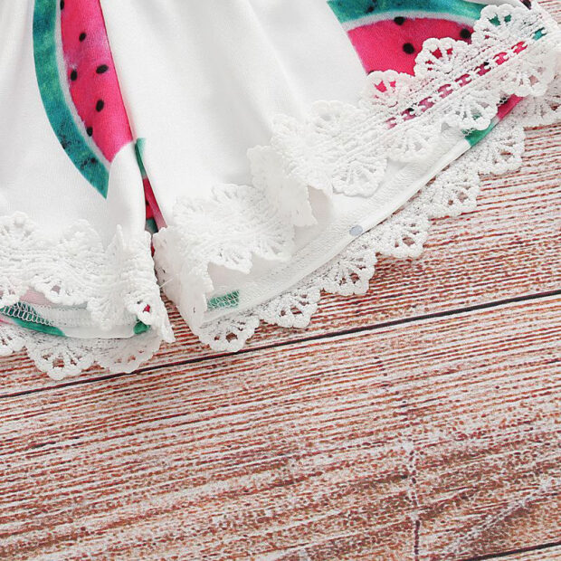Open Back Watermelon Print Strap Romper Sleeveless - Image 5