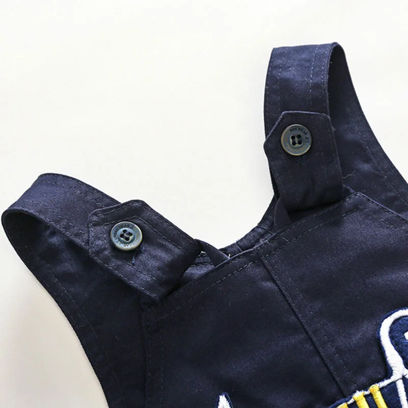 Baby Boy's Overall Suspenders Pants Puppy Applique and Long Sleeve Stripe Bodysuit - Image 9