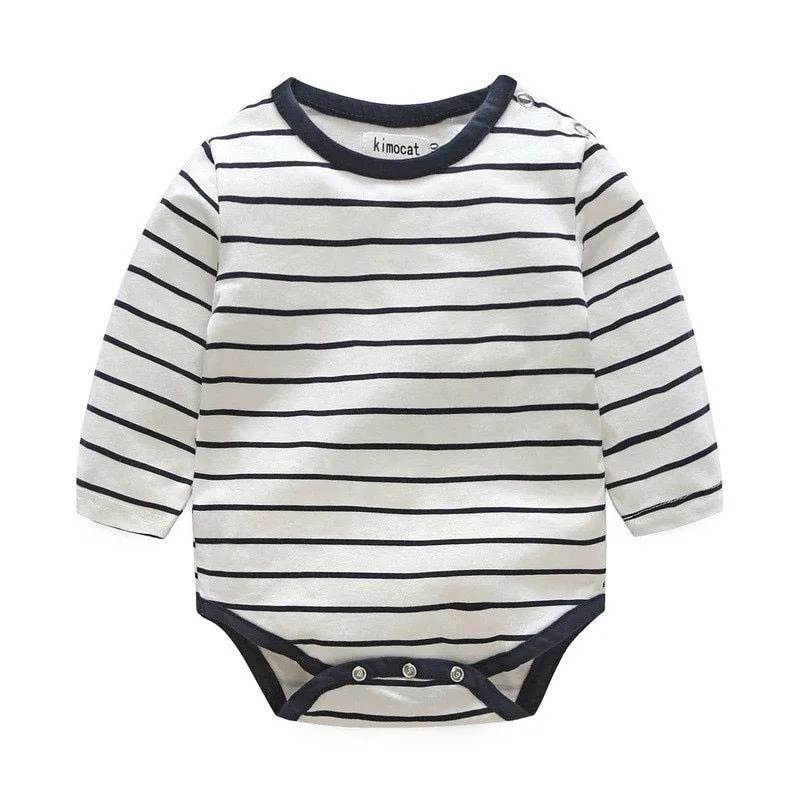 Baby Boy's Overall Suspenders Pants Puppy Applique and Long Sleeve Stripe Bodysuit - Image 3