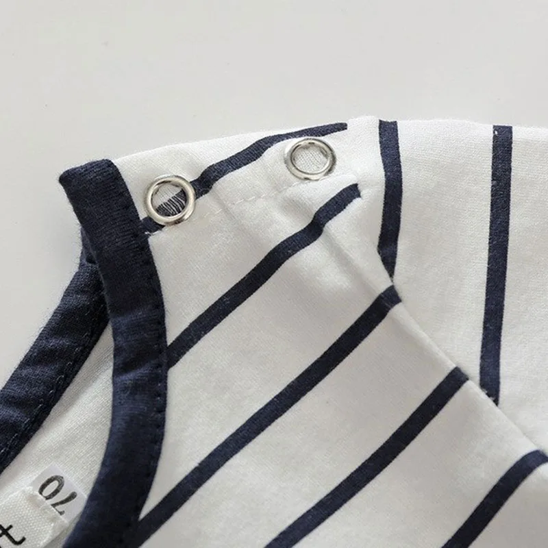 Baby Boy's Overall Suspenders Pants Puppy Applique and Long Sleeve Stripe Bodysuit - Image 5