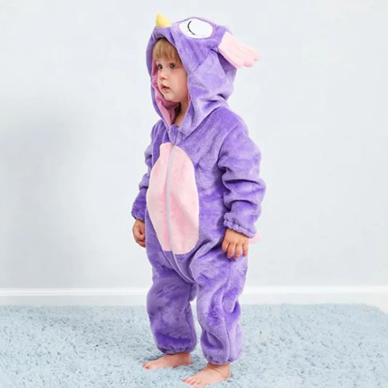 Baby Owl Bird Dressup Fleece Hoodie Jumpsuit Coverall for Boys & Girls