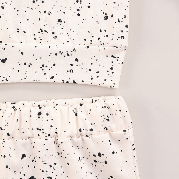 Paint Splash Print Outfit with Pullover Sweatshirt & Pants Long Sleeve - Image 4