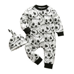 Baby Panda Print Sleeper Jumpsuit