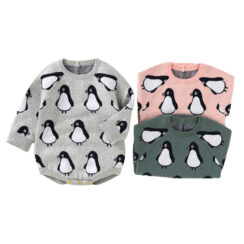Penguin Pattern Variable Onesie Long Sleeve