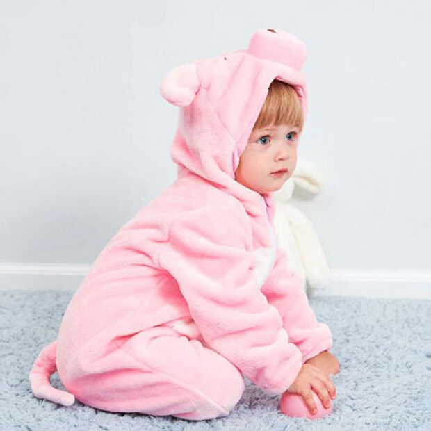 Baby Animal Pig Dressup One Piece Zipper Jumpsuit Coverall for Boys & Girls - Image 5