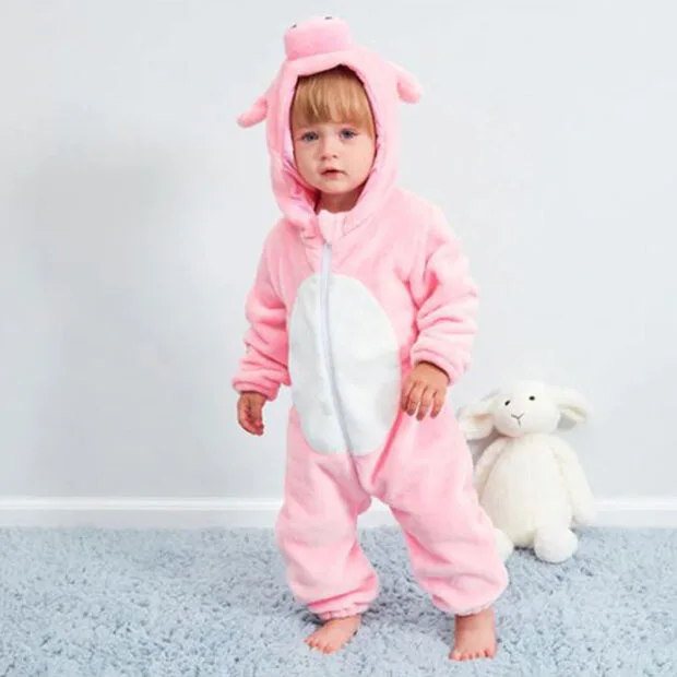 Baby Animal Pig Dressup One Piece Zipper Jumpsuit Coverall for Boys & Girls - Image 2