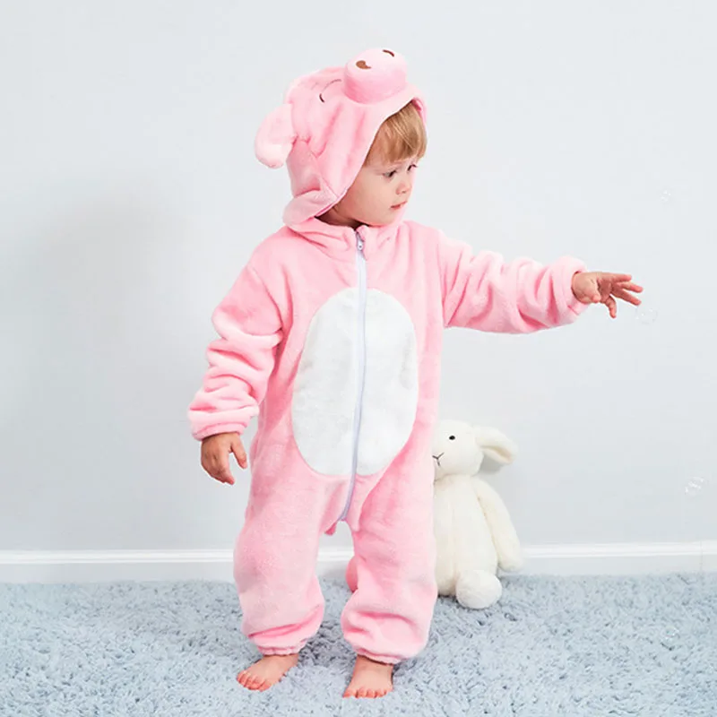 Baby Animal Pig Dressup One Piece Zipper Jumpsuit Coverall for Boys & Girls