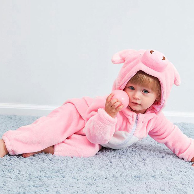 Baby Animal Pig Dressup One Piece Zipper Jumpsuit Coverall for